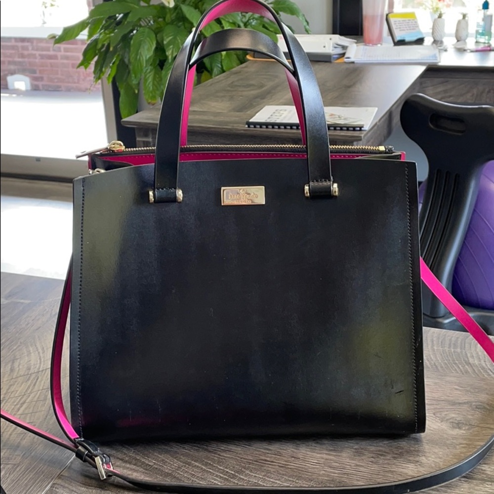 Kate Spade ♠️ Black and HOT PINK purse